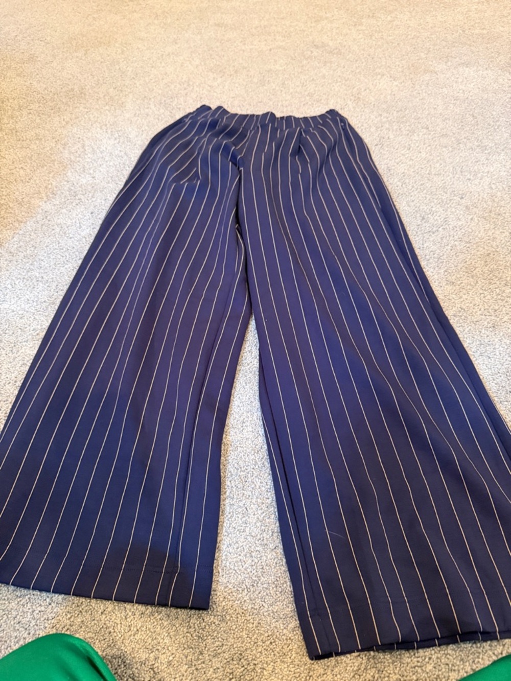 aerie Navy Pinstripe Wide Leg Pants